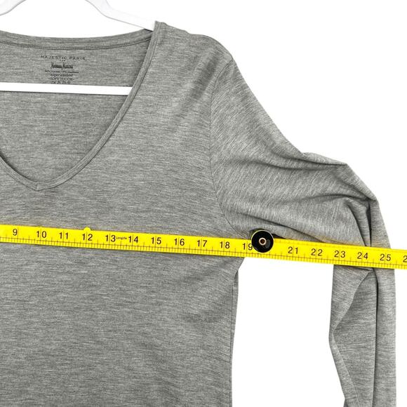 Majestic Paris Neiman Marcus Long Sleeve‎ V-Neck Gray Top Womens Size 5 / XL - Picture 6 of 7